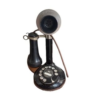 Stromberg & Carlson Black Candlestick Rotary Dial Telephone Vintage Antique